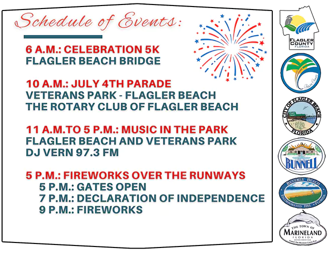 Schedul of Events for United Flagler 4th